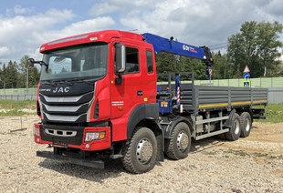 JAC N410 (41т) КМУ DONGYANG SS1956 (8т) БОРТ 8,2×2,54×0,6м